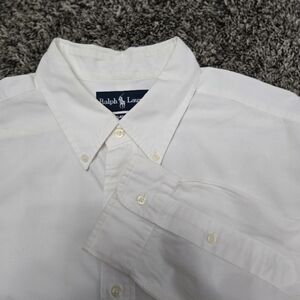RALPH LAUREN Mens XL Classic Fit Oxford White Button Down Shirt Pony Preppy Lux